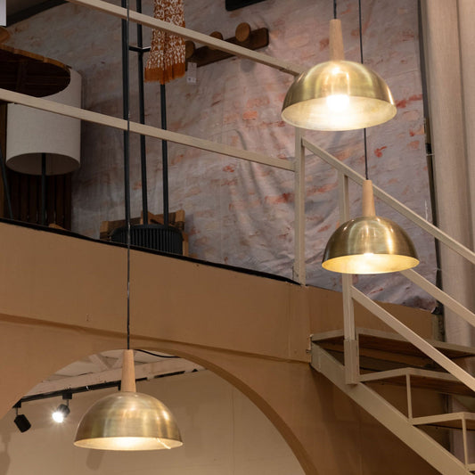 Lámpara media luna natural colgante